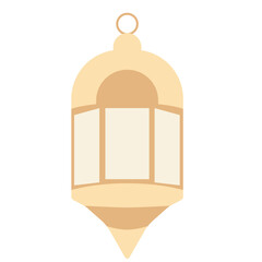 Small golden lantern with window, minimalist decorative element perfect for Ramadan or cultural themes.