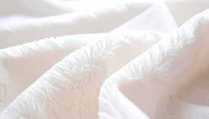 White Faux Fur Fabric Texture Background