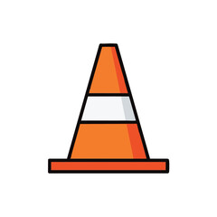 A bright orange traffic cone with a distinct white reflective stripe stands as a clear symbol for roadwork, construction, and safety warnings, indicating caution ahead.