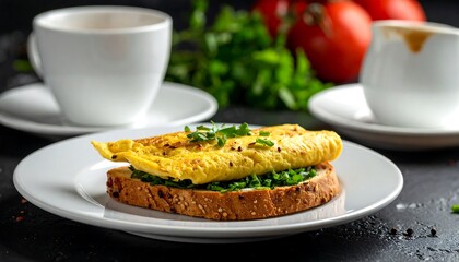 Savory breakfast sandwich with eggs