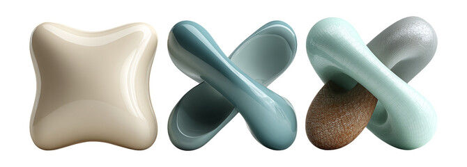 Abstract Sculptures with Smooth Curves and Organic Shapes