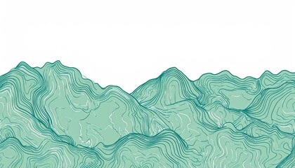 Seamless Teal Topographic Mountain Range Pattern
