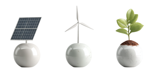 Renewable Energy Solutions with Solar, Wind, and Green Plant Growth