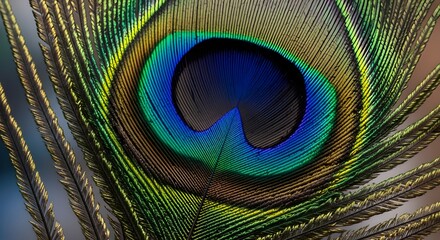 close up of peacock feather