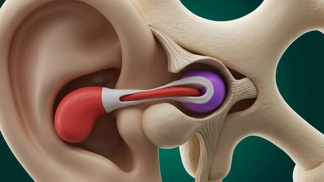 3D Illustration of the Human Ear Anatomy