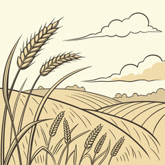 Simple Grain Field Waves in Breeze