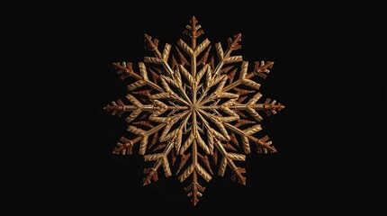 Ornate Wooden Snowflake Ornament.