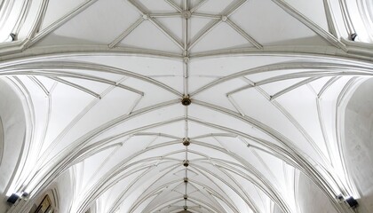 White Ribbed Vault Ceiling Architectural Detail