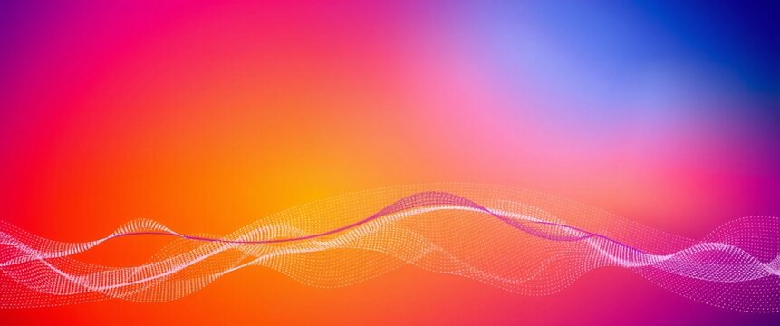 Vibrant gradient background with abstract dna strand overlay