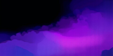 Abstract purple and blue digital glitch art with dark background