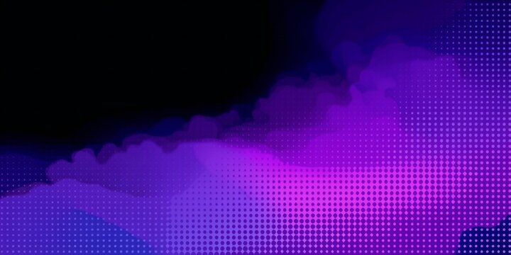 Abstract purple and blue digital glitch art with dark background - Powered by Adobe