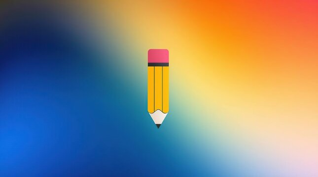 Pencil Icon Colorful Background.