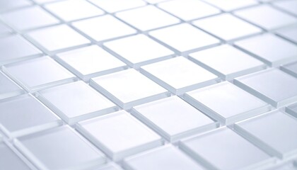 White Square Tile Mosaic Pattern with Depth Blur