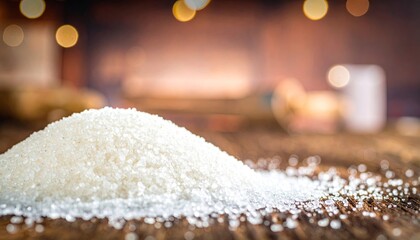 White Sugar Crystals Sparkle Macro Photography