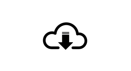 A simple download icon representing cloud storage