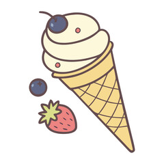 Ice-cream. Colored ice cream cones. Colorful ice cream candy in a row. Colorful Ice Cream Scoops Stacked.