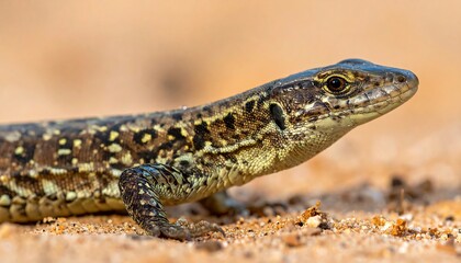 Close-up of a lizard on sand