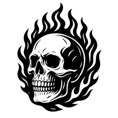 skull and fire