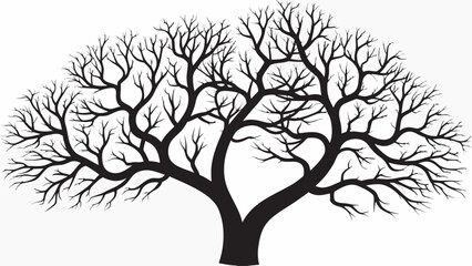 Striking black bare tree silhouette branches reaching outward, symbolizing growth, nature, and change