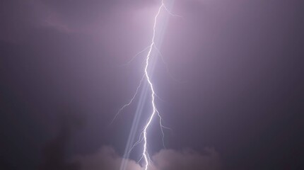 Lightning Strike Night Sky.
