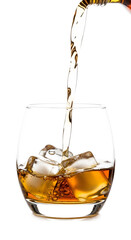 Pouring whiskey in a glass