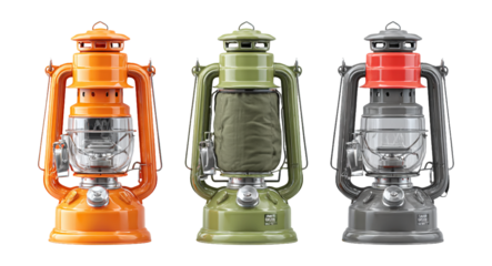 Colorful Vintage Lanterns with Classic Design in Three Distinct Shades
