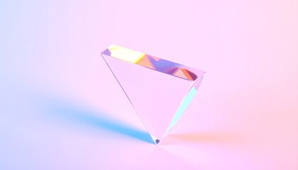 Triangular Glass Prism with Holographic Gradient Lighting