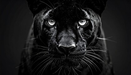 Close-up of a black panther's face