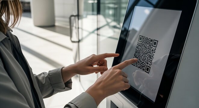 Customer using QR scan for digital transaction