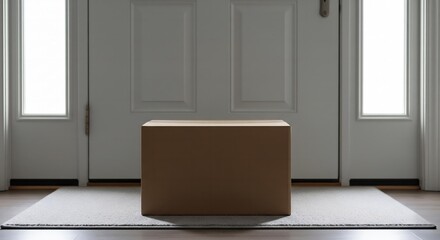 Package delivery box at doorstep entrance
