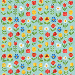 Fototapeta premium seamless background with flowers