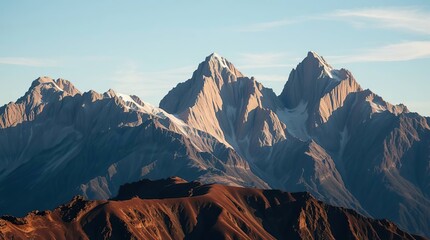 Majestic Mountain Peaks Sunrise.