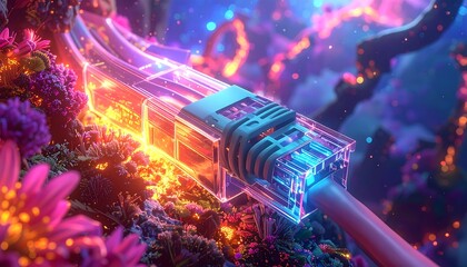 Fiber optic cable in vibrant ecosystem