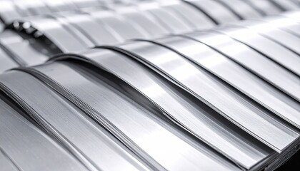 Silver Metallic Foil Pleats Abstract Background Texture