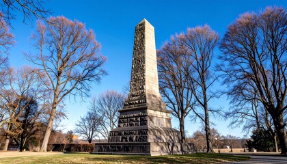 Monument in park, sunny day