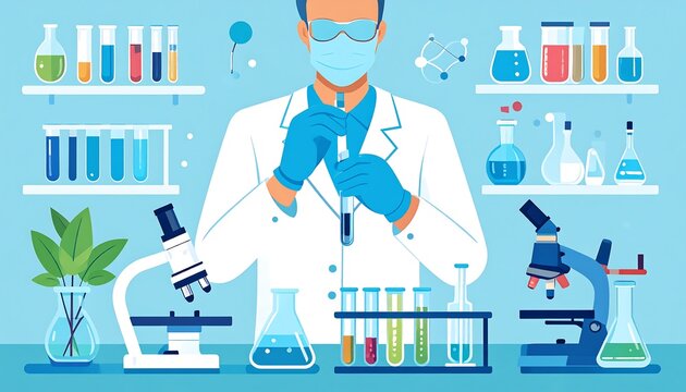 Scientist conducting experiments in a lab