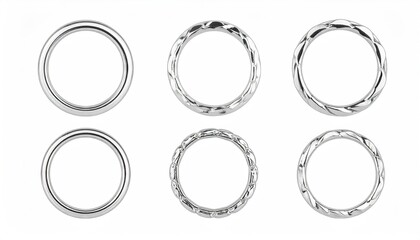 Silver Ripple Rings Chain Pattern