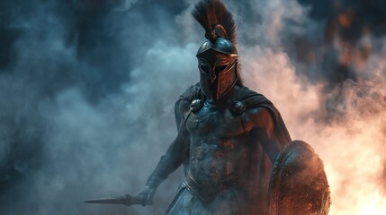 Naklejka premium Ancient warrior battle