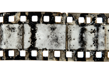 Damaged Film Strip with Black and White Frames