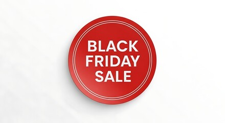 An eye-catching round red sticker promoting a Black Friday sale, the perfect image for advertising and marketing campaigns