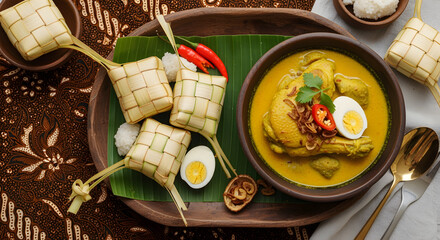 Opor Ayam with Ketupat and Egg