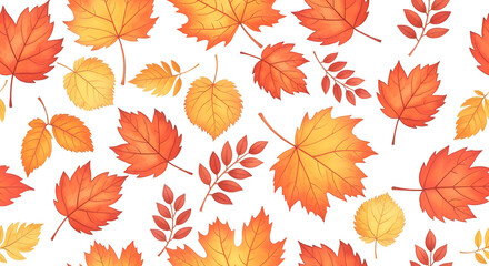 Autumn Leaves Pattern Background