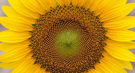 Intricate sunflower face showcasing perfect geometric patterns