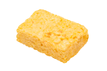 Rice krispie square treat isolated on white