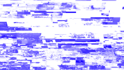 Retro VHS Glitch Banner with Color Pixel Distortion on Transparency. Techno glitch style backdrop. Glitched banner with TV noise, poster design template in futurism style. Data noise texture