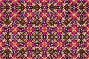 万華鏡のようなモザイク風シームレス模様 3-32