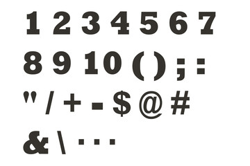 文字 3 数字 こげ茶