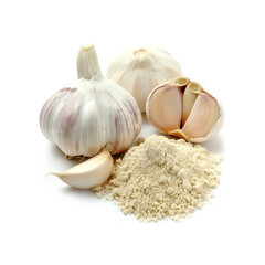 garlic on white background