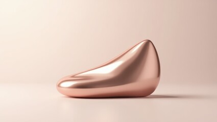 A sophisticated, rose gold, abstract object sits on a neutral backdrop, evoking a modern and elegant mood.