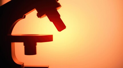 Microscope Silhouette with Warm Light.